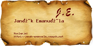 Janák Emanuéla névjegykártya